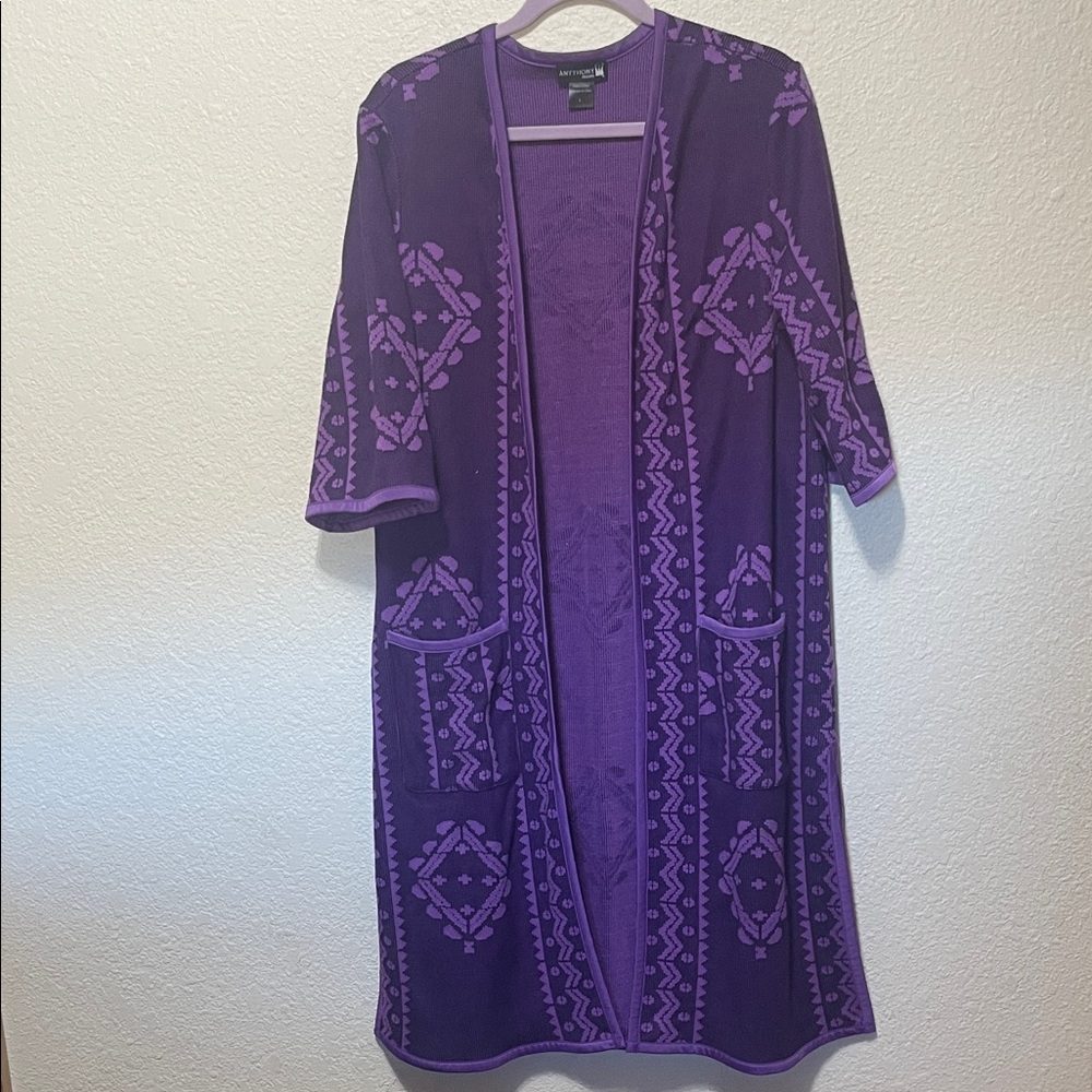 Antthony Original Women's Purple 2 Tone Maxi Sweater. Excellent Condition.